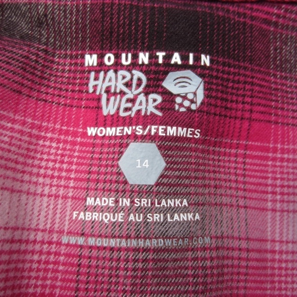 Mountain Hardwear Shirt Women's 14 Plaid‎ Red/Black Pockect Long sleeves Outdoor - Picture 5 of 11